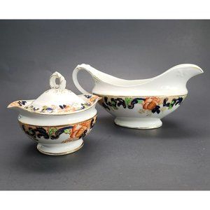 John Maddock & Sons Majestic Gravy Boat and Lidded Sugar Bowl Cr166